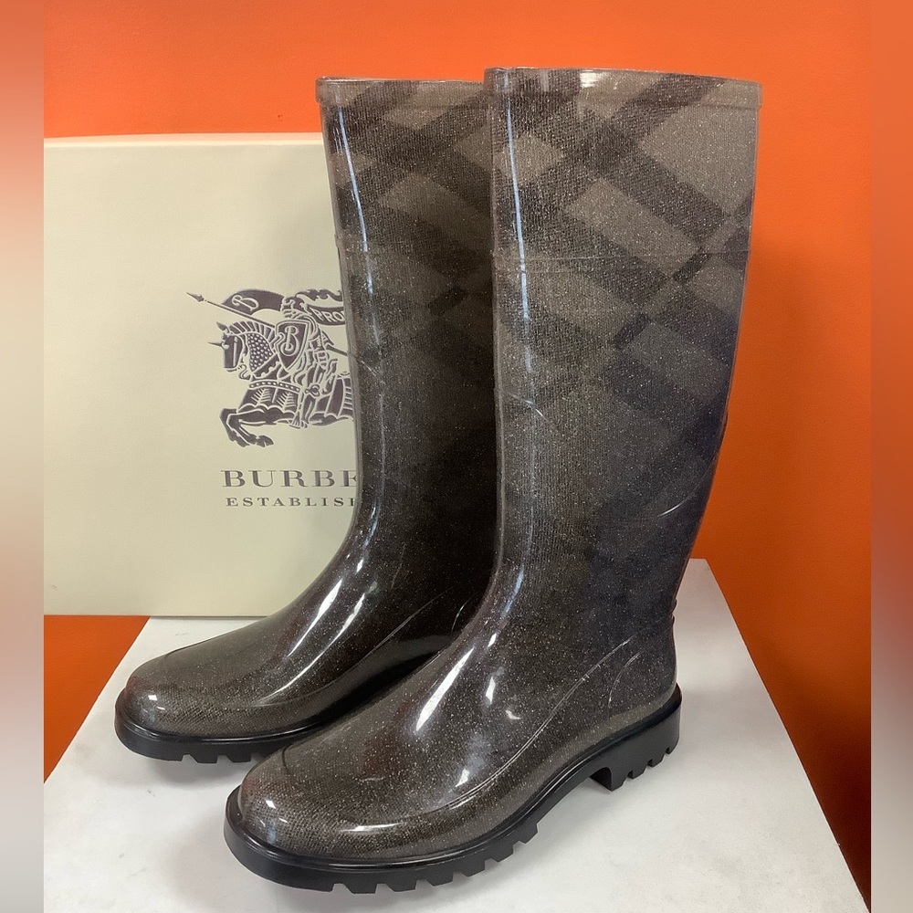 Burberry Smoked Check Rain Boots